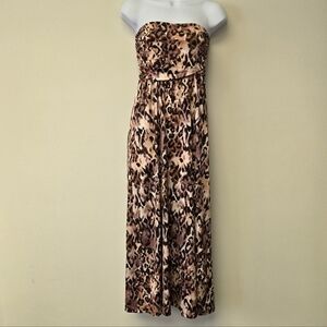 Moa Moa Leopard Strapless Tube top Maxi Dress Pink Purple L